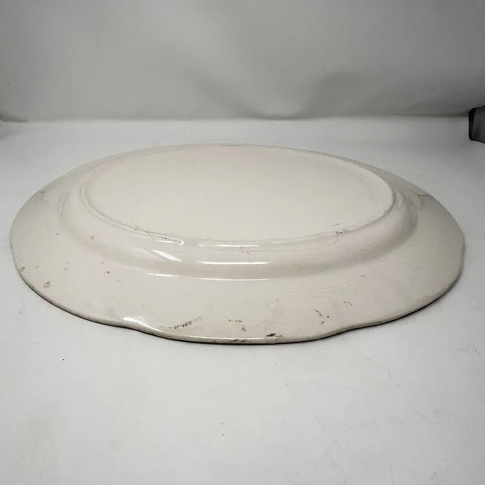 Vintage Japan Turkey Oval Platter Brown Transferware Thanksgiving Holiday 18”
